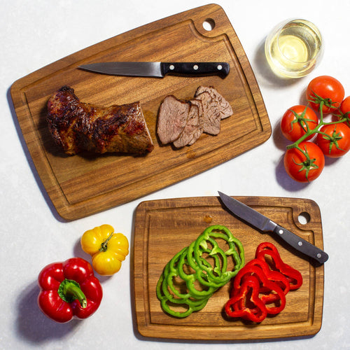 2-Piece Acacia Wood Cutting Board Set