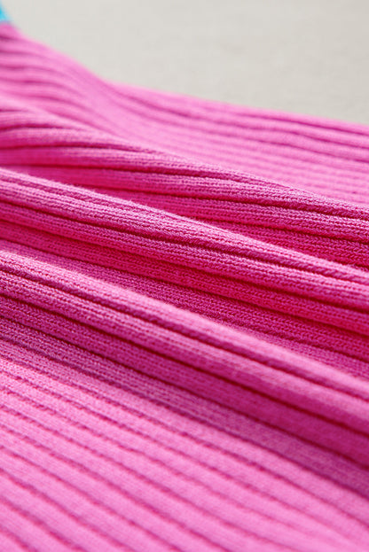 Colorblock Edge Ribbed Tank Top
