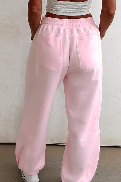 Solid Drawstring Waist Jogger Pants