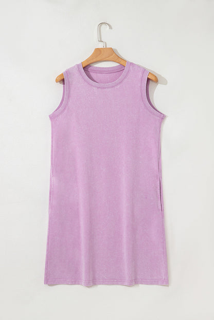Mineral Wash Sleeveless Mini Dress