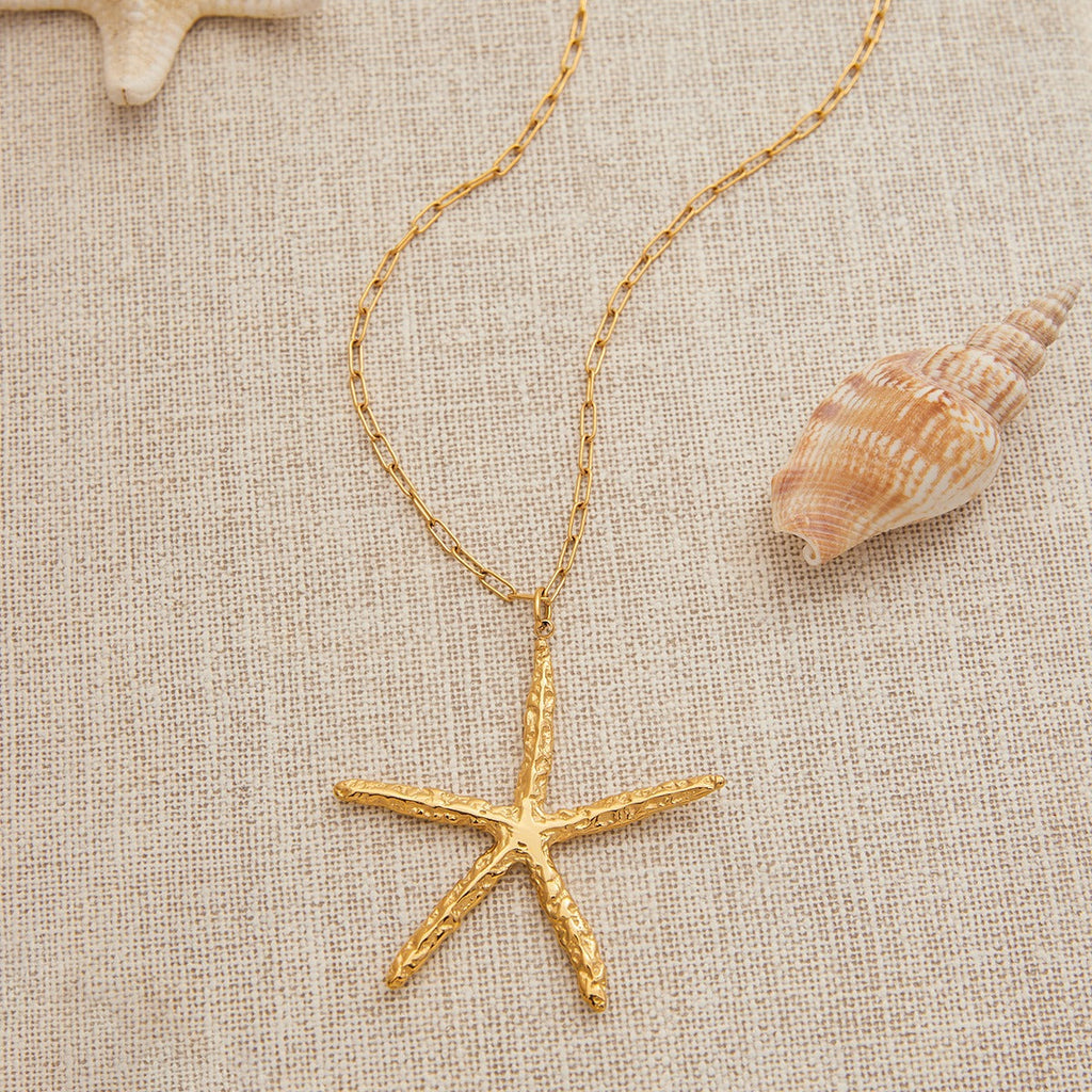 18K Gold-Tone Starfish Necklace