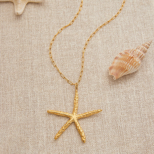 18K Gold-Tone Starfish Necklace
