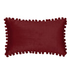 Velvet Pom-Pom Lumbar Throw Pillow with Insert, 12''x20''