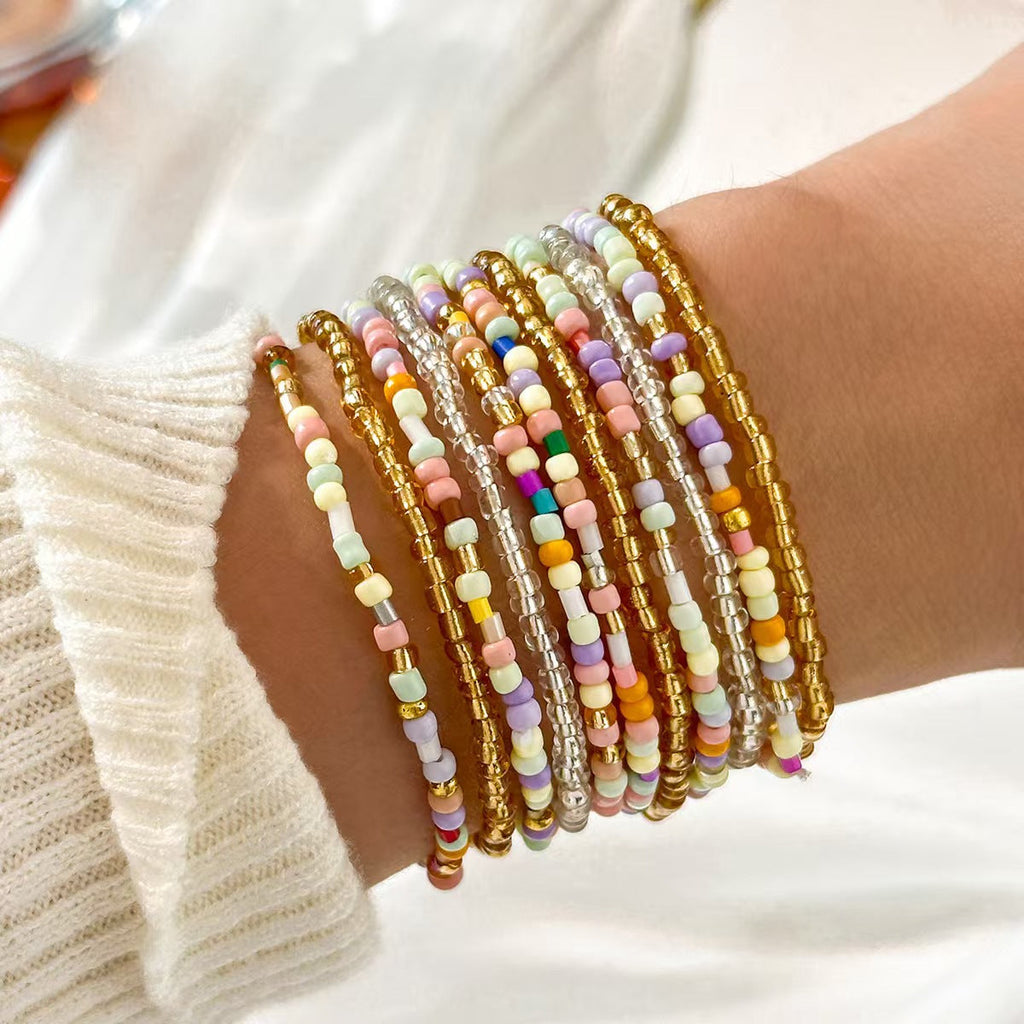 Colorful Beaded Bracelet Stack