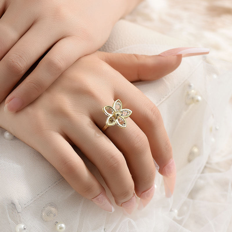 Sculpted Floral Statement Ring