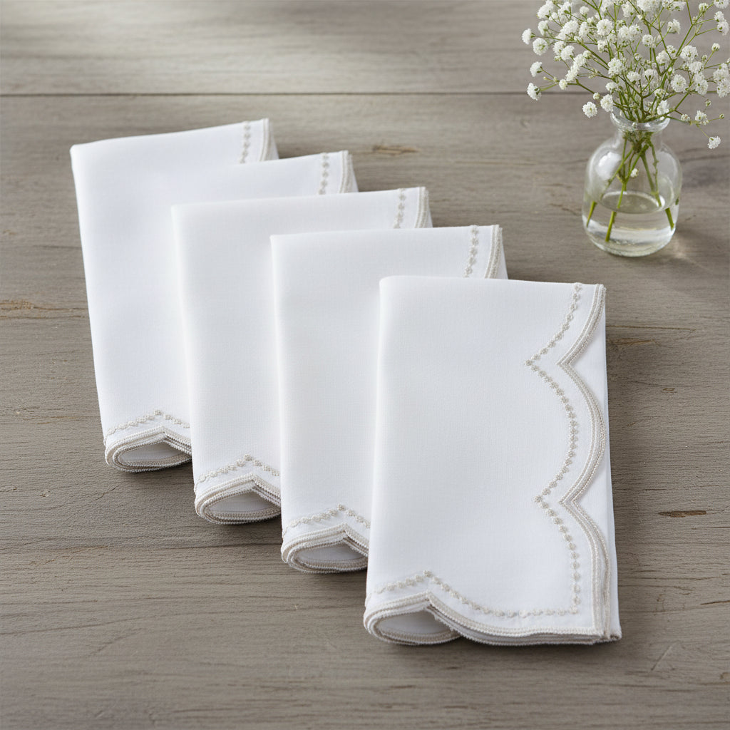 Shimmering Scalloped Cloth Napkins