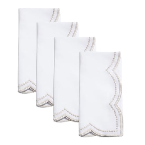 Shimmering Scalloped Cloth Napkins