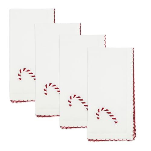 Embroidered Wreath Cloth Napkins — Set of 4