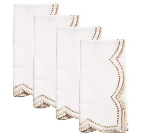 Shimmering Scalloped Cloth Napkins