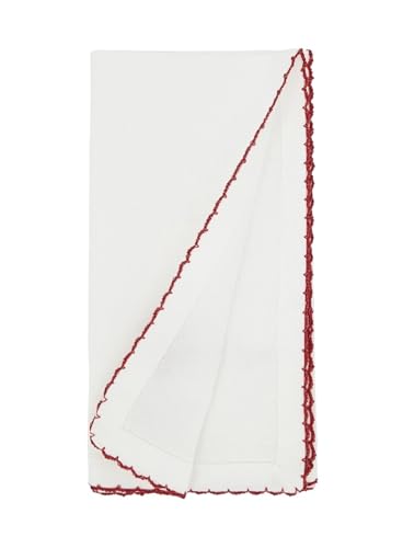 Embroidered Wreath Cloth Napkins — Set of 4