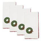 Embroidered Wreath Cloth Napkins — Set of 4