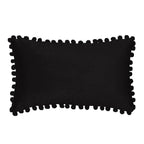 Velvet Pom-Pom Lumbar Throw Pillow with Insert, 12''x20''