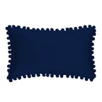 Velvet Pom-Pom Lumbar Throw Pillow with Insert, 12''x20''