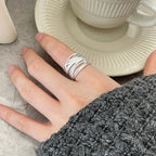 Sculpted Multi-Band Statement Ring