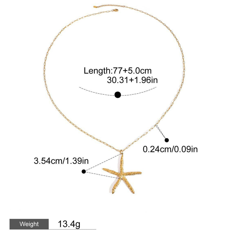 18K Gold-Tone Starfish Necklace