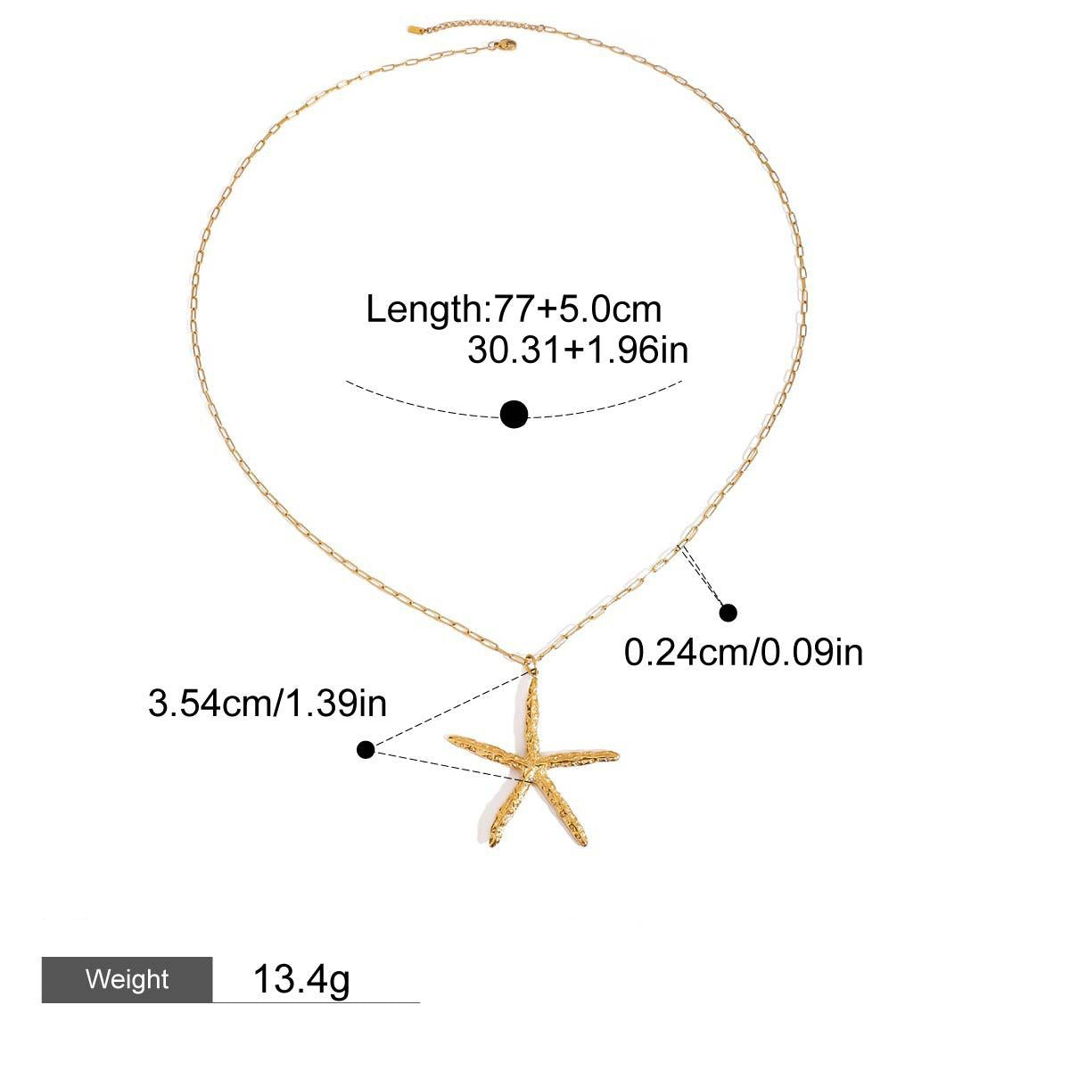 18K Gold-Tone Starfish Necklace