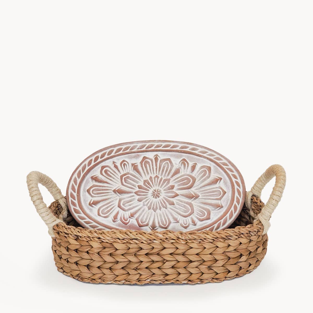 Floral Handmade Bread Warmer & Wicker Basket