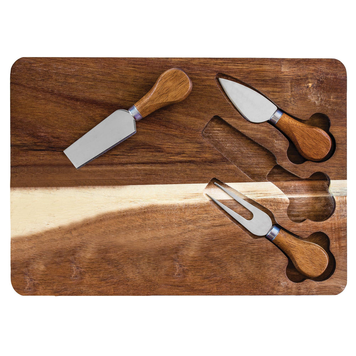4-Pc. Wood Cheese Board & Cheese Tool Set