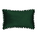 Velvet Pom-Pom Lumbar Throw Pillow with Insert, 12''x20''