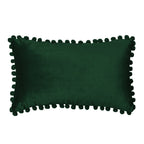 Velvet Pom-Pom Lumbar Throw Pillow with Insert, 12''x20''