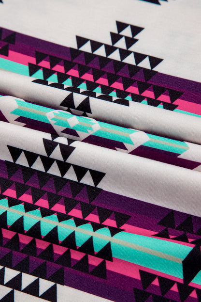 Western Aztec T-Shirt Maxi Dress