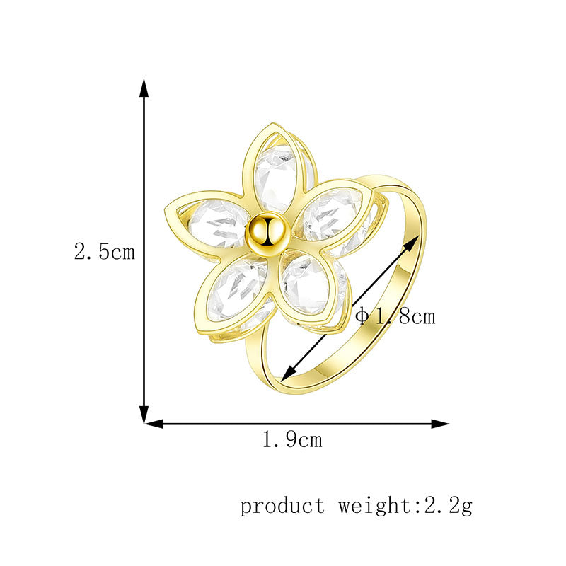 Sculpted Floral Statement Ring