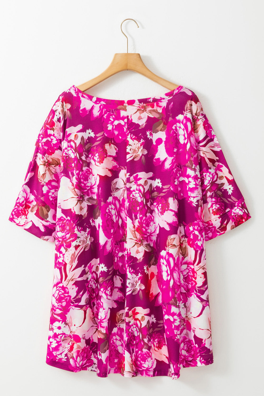 Plus Size Floral 3/4 Sleeve Blouse