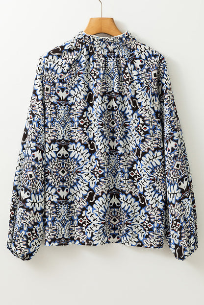 Boho Frilled Tied Neck Blouse