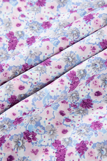 Floral Bubble Sleeve Maxi Dress