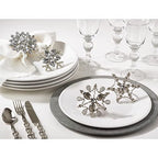 Beaded Snowflake Napkin Rings — Set of 4