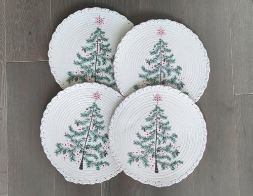 Holiday Tree Round Placemats — Set of 4