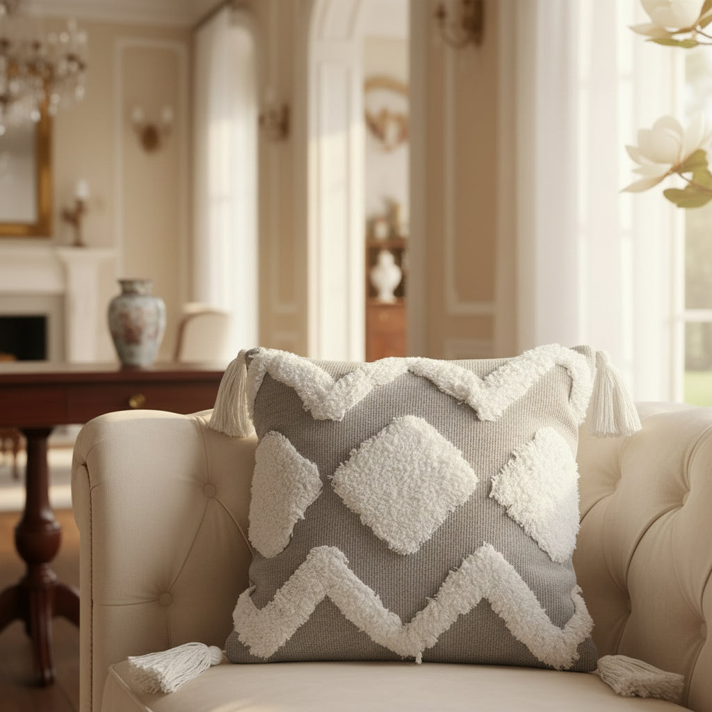Textured Boho Accent Pillow