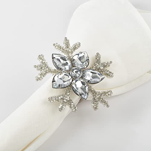 Beaded Snowflake Napkin Rings — Set of 4