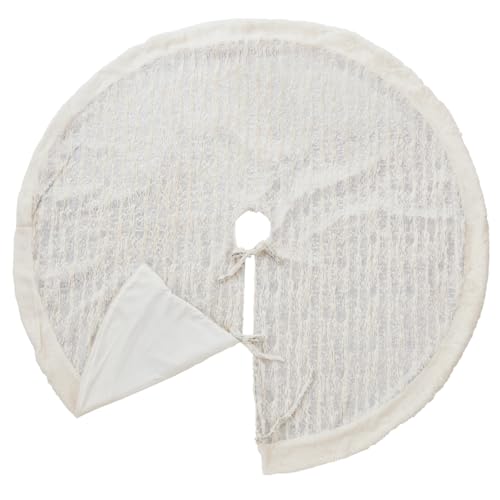 Metallic Faux Fur Christmas Tree Skirt — 60 in