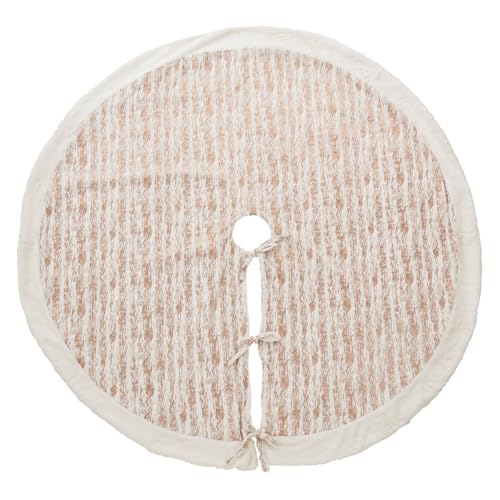 Metallic Faux Fur Christmas Tree Skirt — 60 in