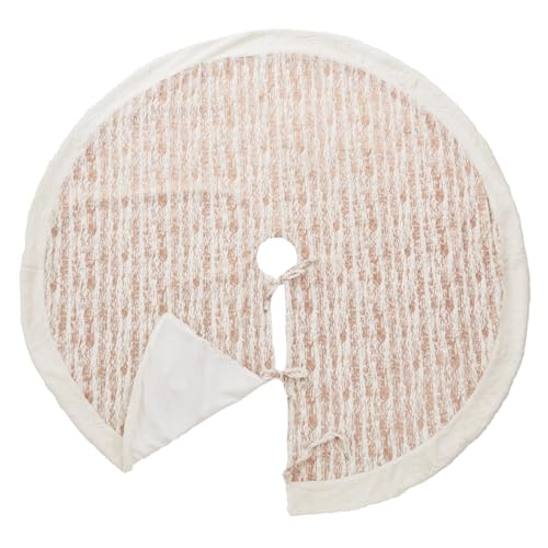 Metallic Faux Fur Christmas Tree Skirt — 60 in