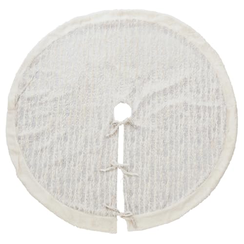Metallic Faux Fur Christmas Tree Skirt — 60 in