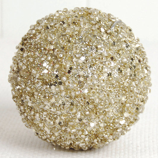 4" jewel ball ornament, champagne