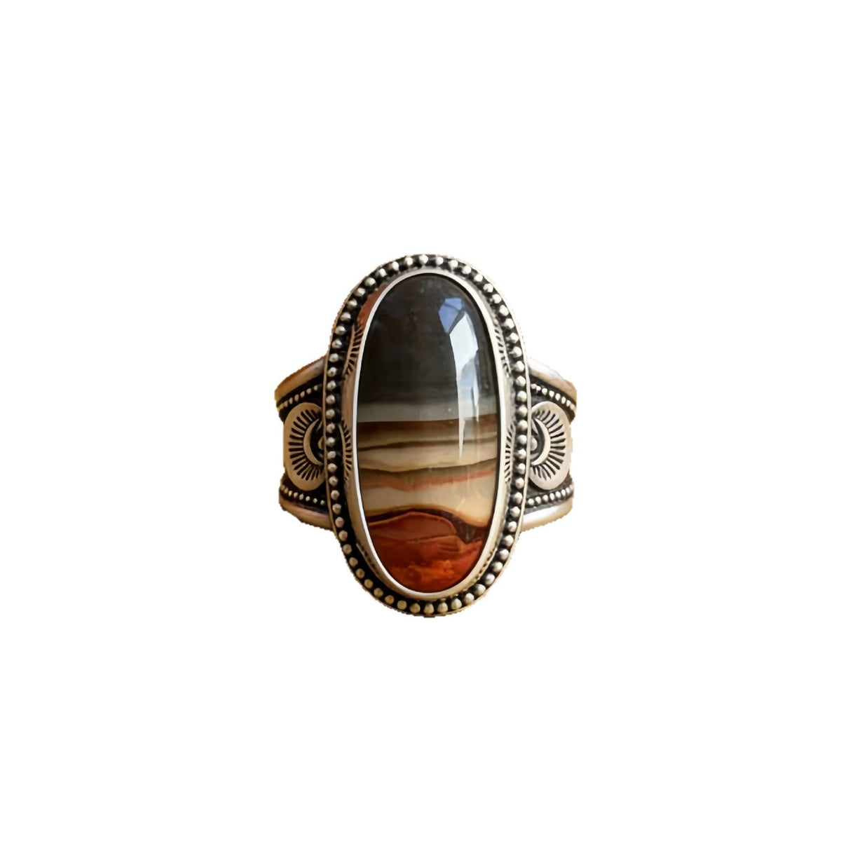 Vintage Agate-Inspired Statement Ring