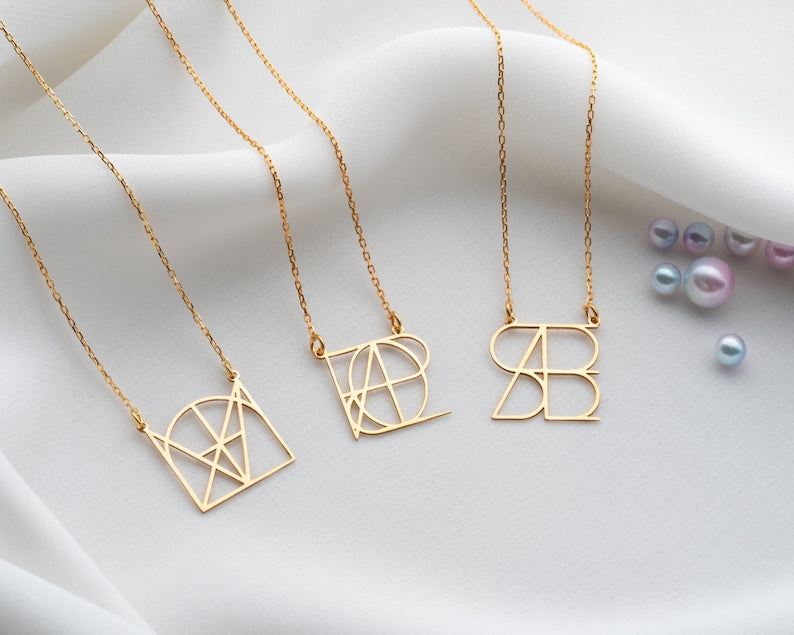 Intertwined Initial Necklace