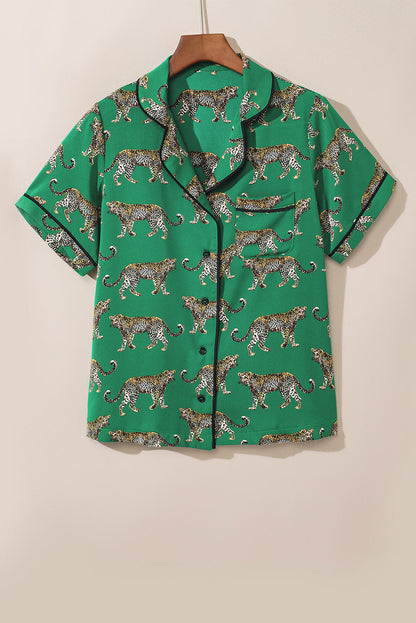 Cheetah Shirt & Pants Pajama Set