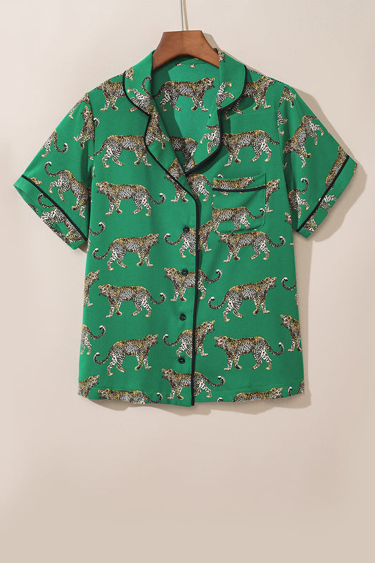 Cheetah Shirt & Pants Pajama Set