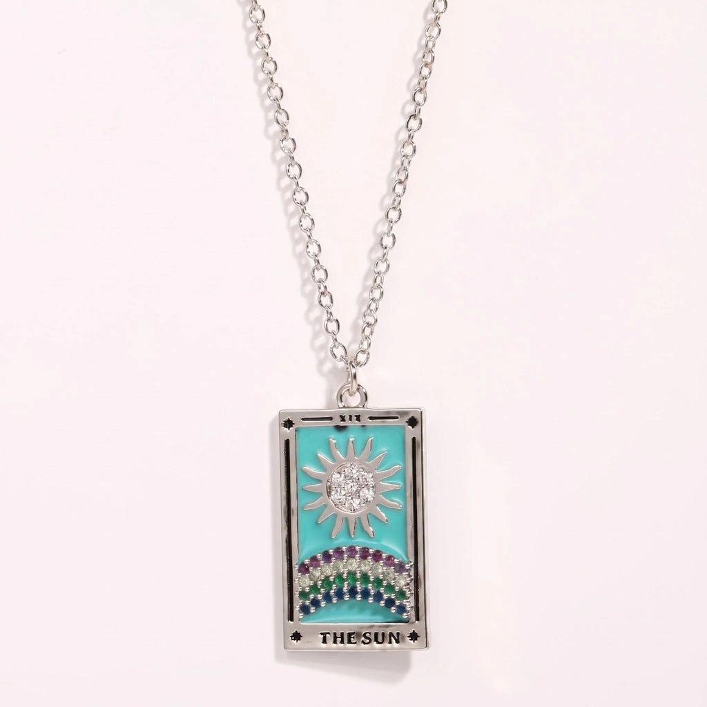 Enamel Tarot Card Pendant Necklace Collection