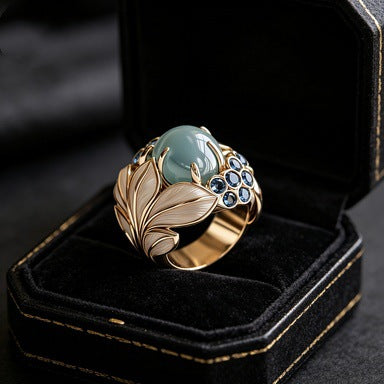 Vintage Botanical Statement Ring