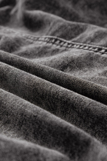 Denim Mineral Wash Buttoned Dress