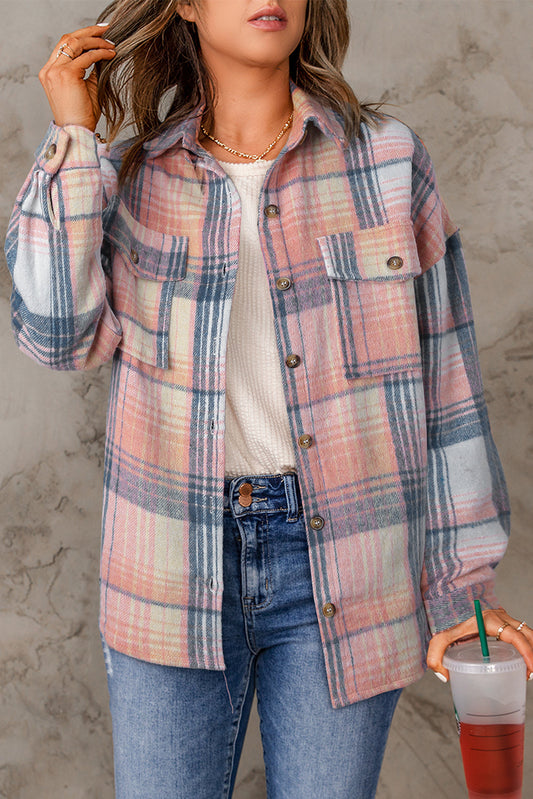 Plaid Flap Pocket Shacket