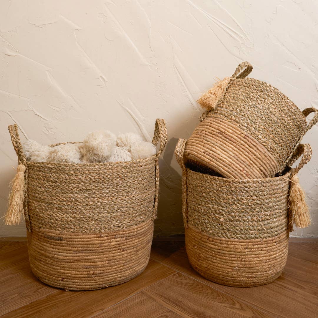 Coastal Charm Tassel Basket