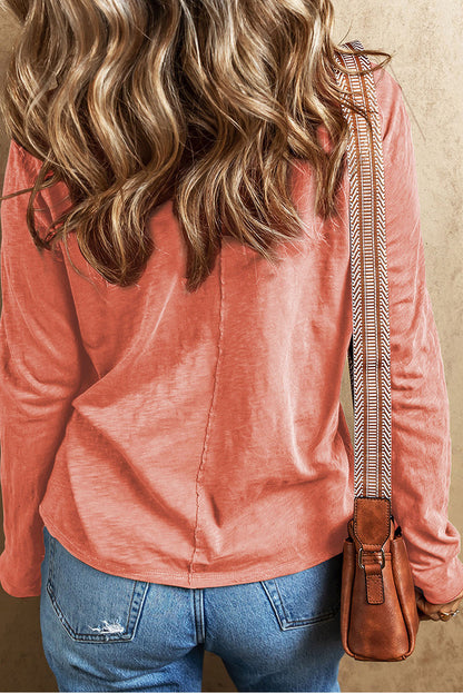Floral Patchwork V-Neck T-Shirt
