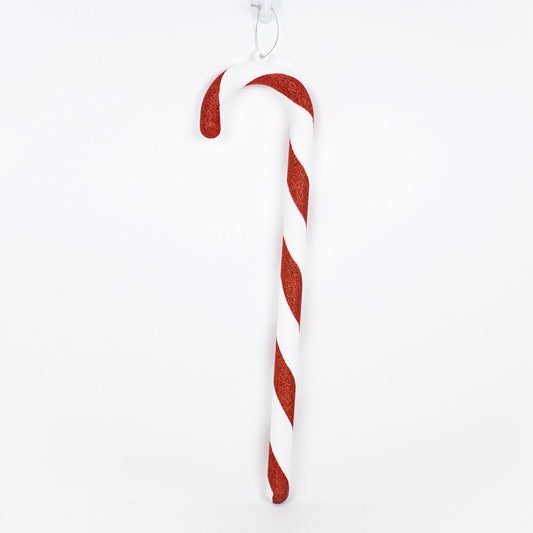 24" candy cane ornament, white/red