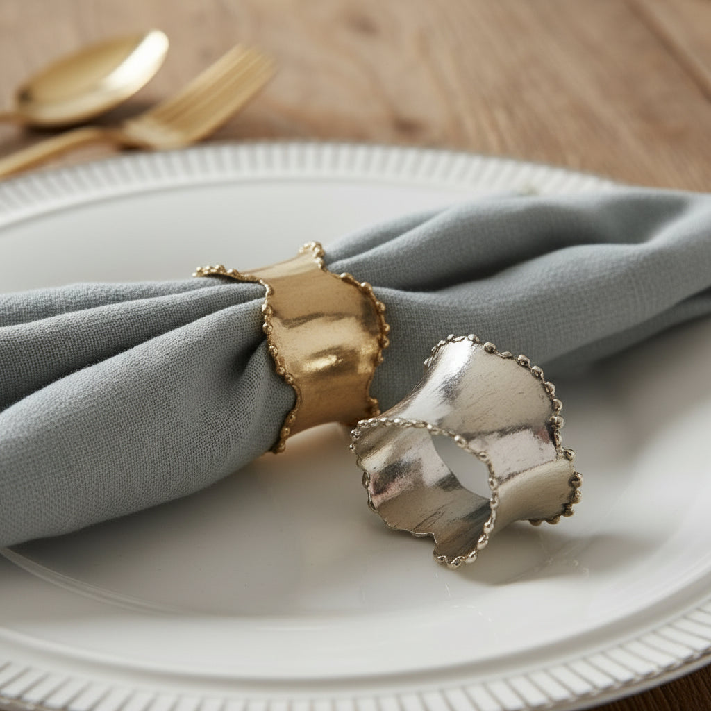 Scalloped Metal Napkin Rings